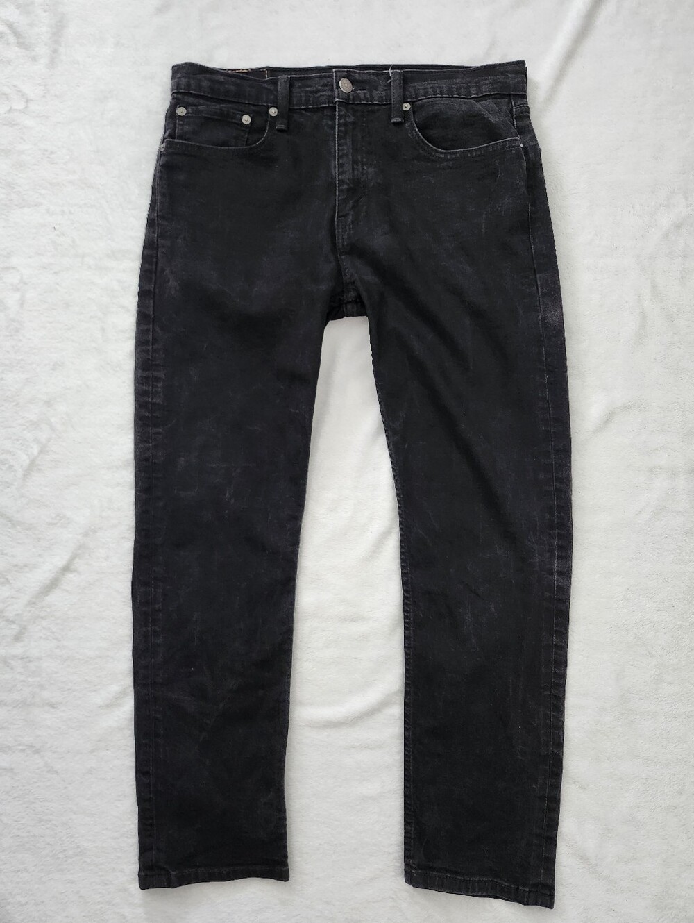 LEVI'S 502 Men's‎ Black Washed Jeans Taper Fit Size 33